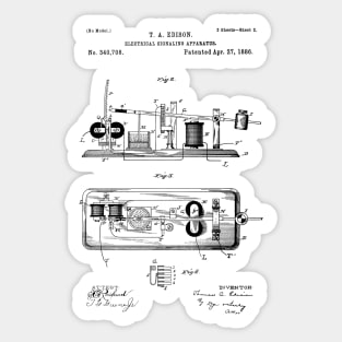 EDISON PATENT / Edison Patent Drawing 340708 Sticker